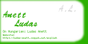 anett ludas business card